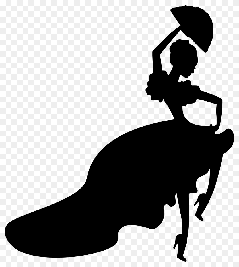 Lady Flamenco Dancer Silhouette, Person, Stencil Clipart PNG