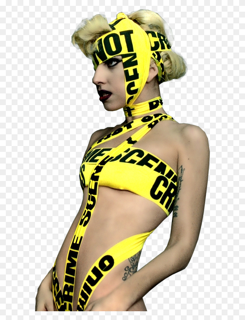 603x1036 Lady Gaga Lady Gaga Telephone Tape, Skin, Clothing, Person HD PNG Download
