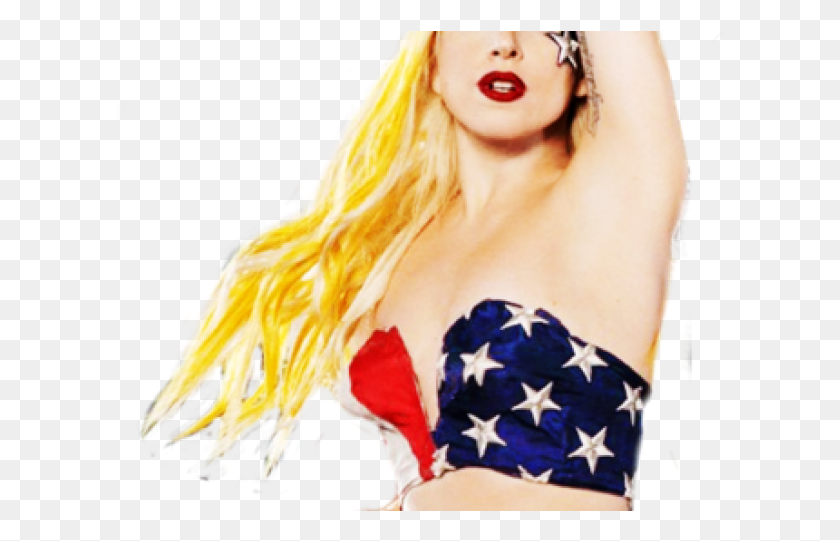 608x481 Lady Gaga Telephone American Flag, Person, Costume, Clothing HD PNG Download