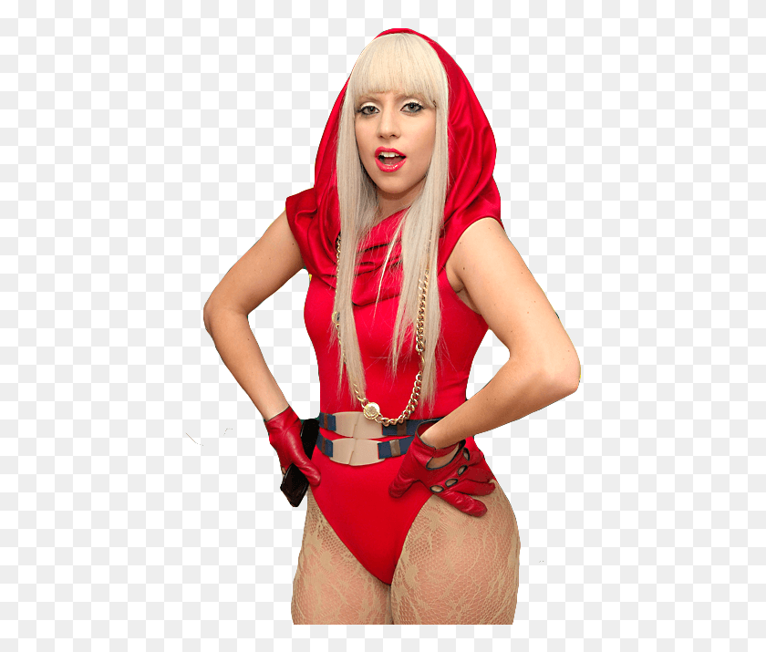 437x655 Lady Gaga Transparent Lady Gaga Poker Face Red Outfit, Costume, Clothing, Apparel HD PNG Download