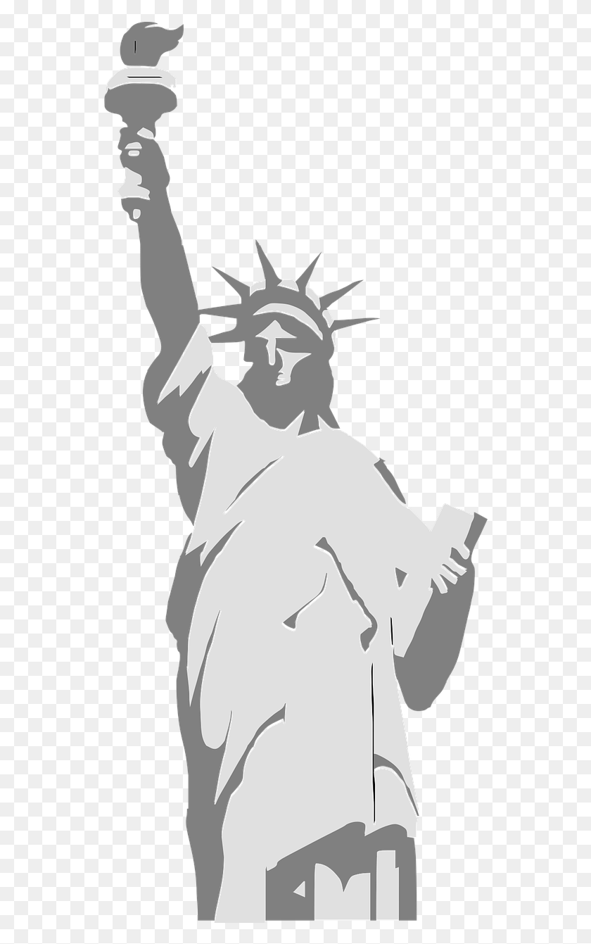550x1281 Lady Liberty New York Landmark New York Drawings, Person, Human HD PNG Download
