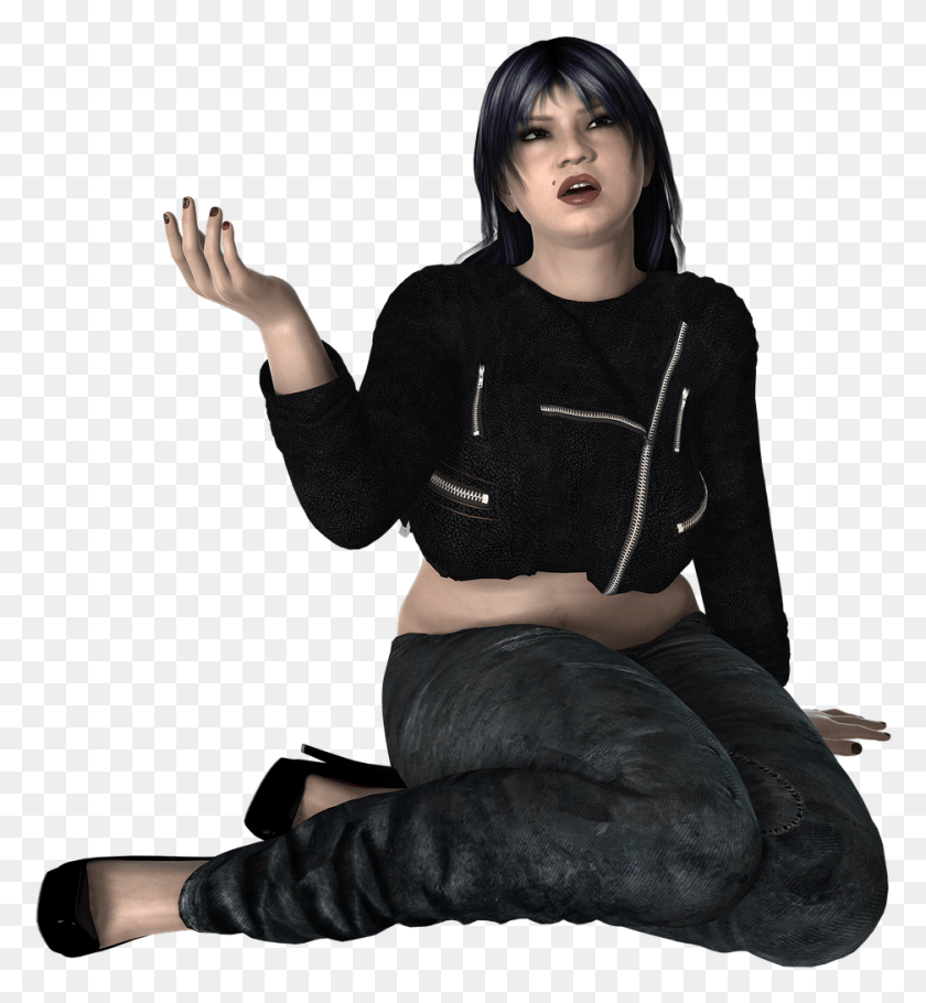 937x1022 Lady Pose Model Sitting, Clothing, Apparel, Sleeve HD PNG Download
