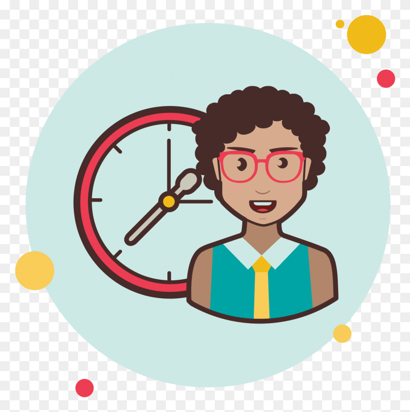 1251x1259 Lady With A Clock Icon Icon, Analog Clock, Female, Alarm Clock HD PNG Download