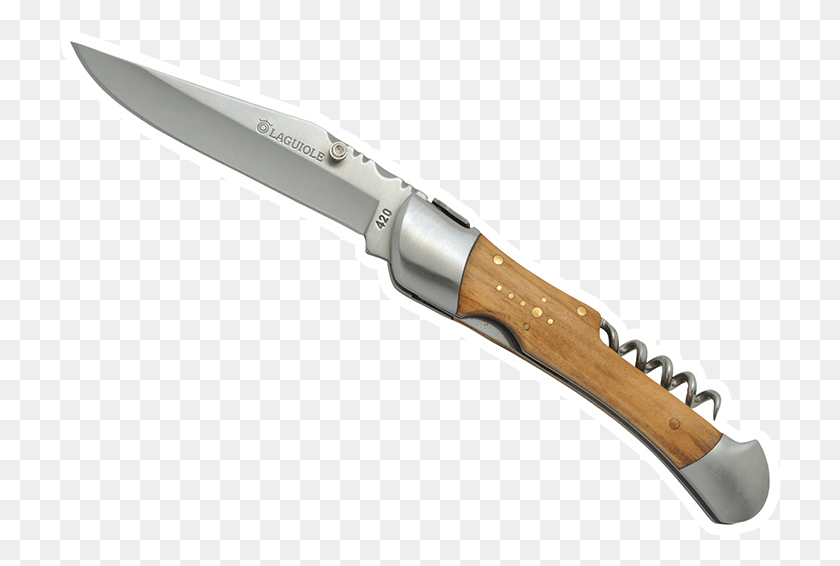 722x506 Laguiole Knife 39nature39 Olive Wood Corkscrew Couteau Pliant Franc Macon, Blade, Weapon, Weaponry HD PNG Download