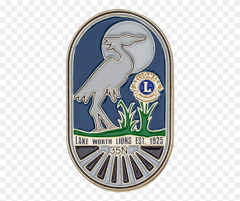 381x645 Descargar Png Lake Worth Lions Aniversario Pin Lake Worth Lapel Emblem, Logotipo, Símbolo, Marca Registrada Hd Png