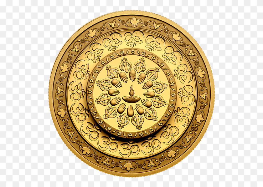 535x538 Золотая Монета Лакшми Прозрачное Изображение Золотая Монета Дивали, Бронза, Ковер, Башня С Часами Png Скачать