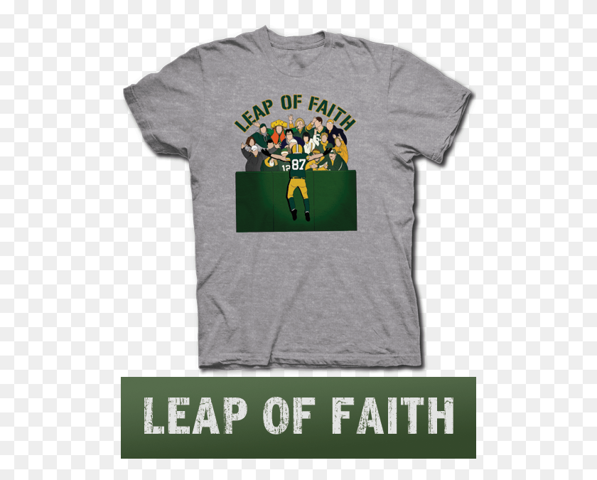 500x615 Lambeau Leap Of Faith Green Bay Packers Fan T Shirt Jimmy Butler T Shirt, Clothing, Apparel, T-shirt HD PNG Download