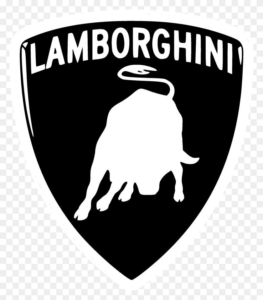 2400x2754 Lamborghini Logo Black And White Lamborghini Logo Transparent, Symbol, Trademark, Emblem HD PNG Download