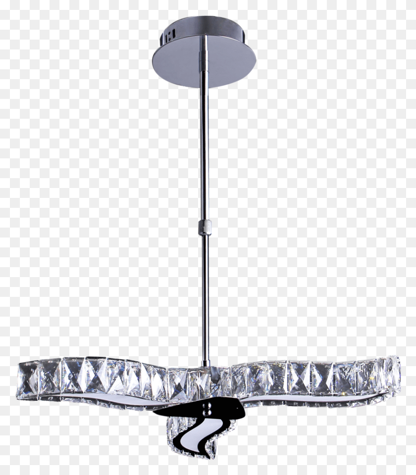 819x945 Lampara Led Cristal 3 Brazos Eclipse 27w D 60 Cm Lampshade, Lamp, Crystal, Chandelier HD PNG Download