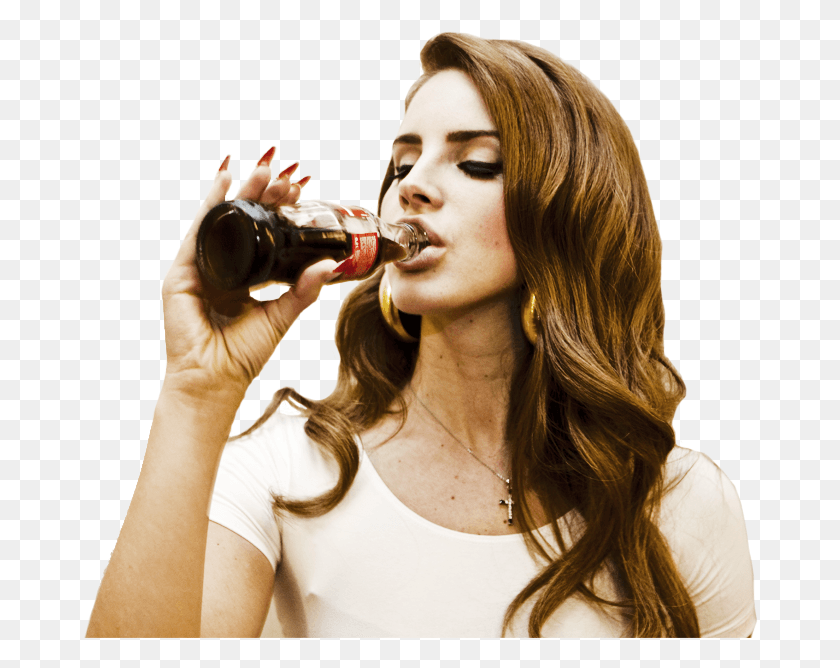 676x608 Lana Lana Del Rey Drinking Coca Cola, Person, Human, Beverage HD PNG Download