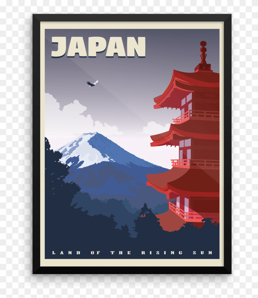 711x911 Land Of The Rising Sun Vintage Travel Ad Japan, Poster, Advertisement, Architecture HD PNG Download