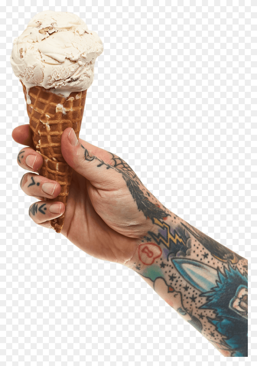 1016x1479 Land Vector Ice Cream Ice Cream Hand, Skin, Tattoo, Person HD PNG Download