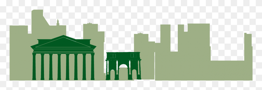1222x359 Landscape Silhouette Green Abroad Illustration, Architecture, Building, Pillar HD PNG Download