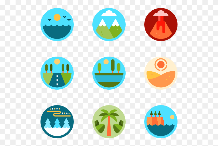 529x505 Landscapes Vector Mountain Icon, Symbol, Recycling Symbol, Logo HD PNG Download