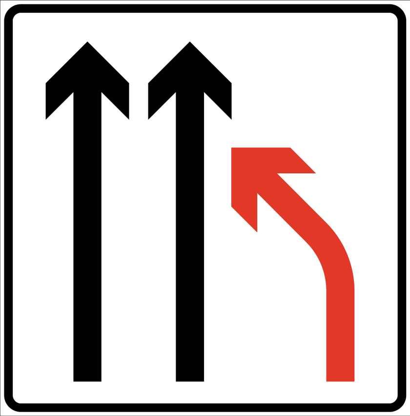 1893x1920 Lane Ends Sign In Norway Clipart, Symbol, Road Sign PNG
