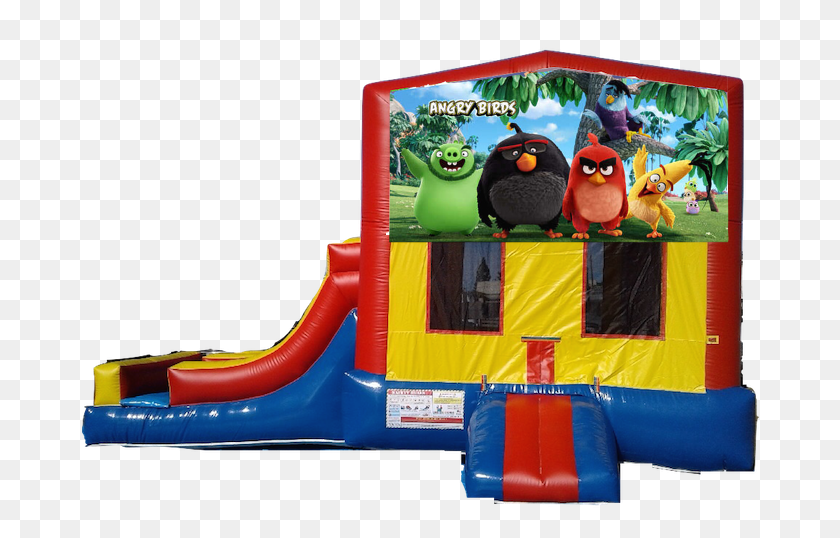 683x478 Lanes Side Slide Jumper Angry Birds 180day Jurassic Park Jumpers, Inflatable, Bird, Animal HD PNG Download