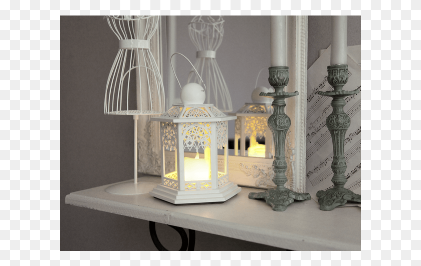 601x472 Lantern Lace Shelf, Lamp, Lampshade, Interior Design Descargar Hd Png