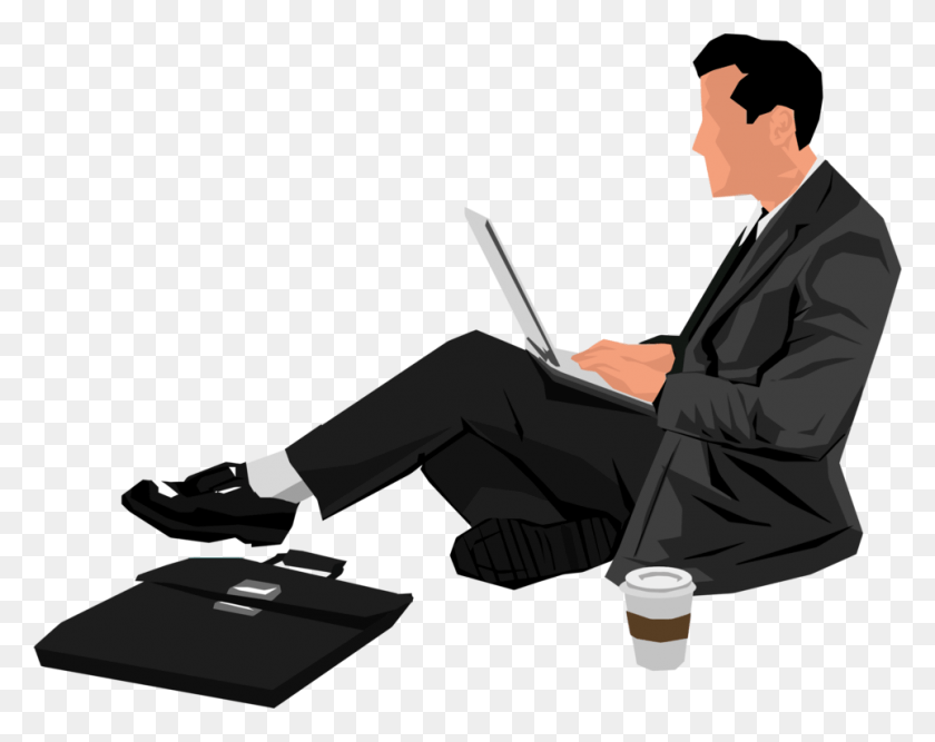 963x750 Laptop Employment Job Cartoon Computer Person Using Laptop, Sitting, Human, Reading HD PNG Download