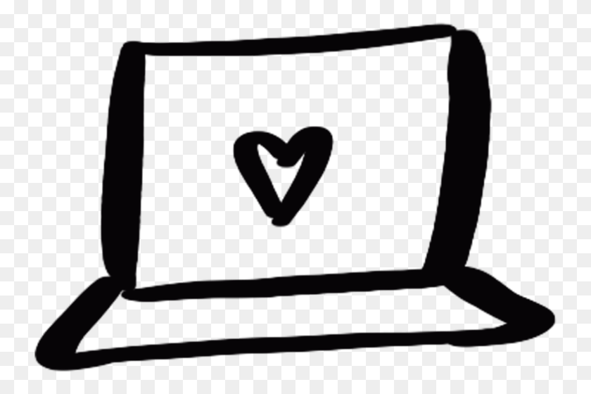 743x500 Laptop Icon Emblem, Gray, Heart, Symbol HD PNG Download