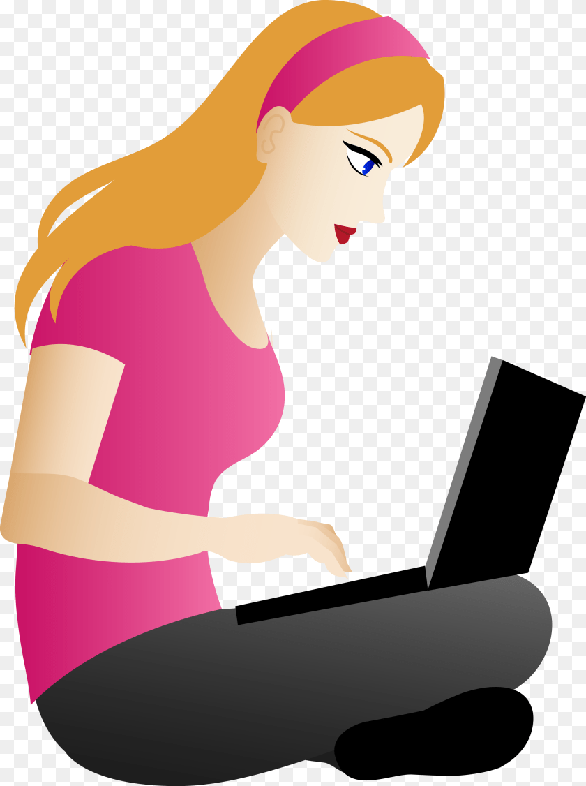 2934x3933 Laptop Panda Images Image, Person, Reading, Adult, Female Clipart PNG