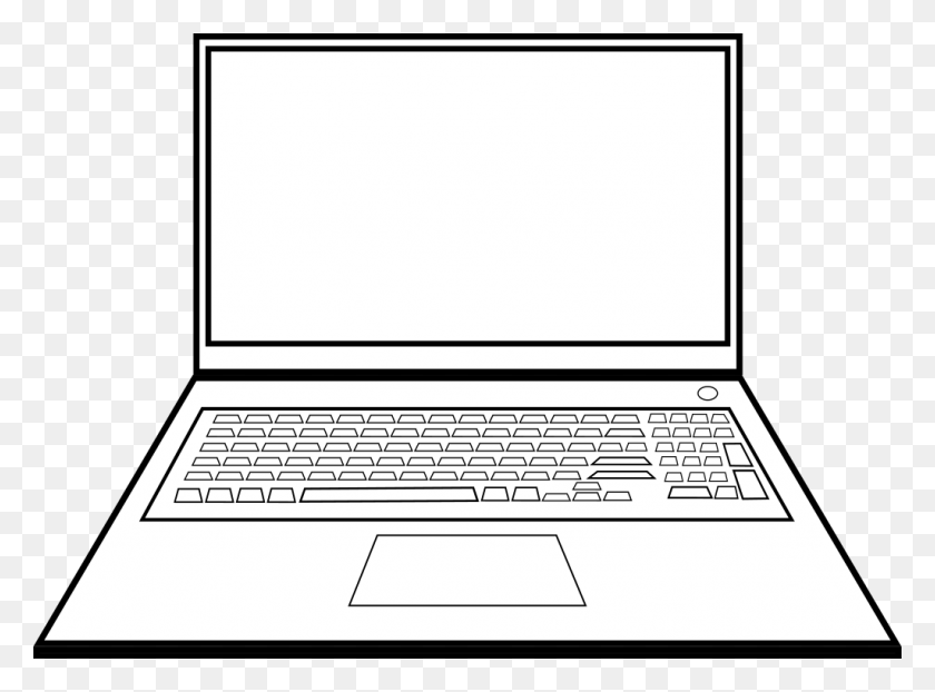 1024x738 Laptop Svg Black And White Netbook, Pc, Computer, Electronics HD PNG Download