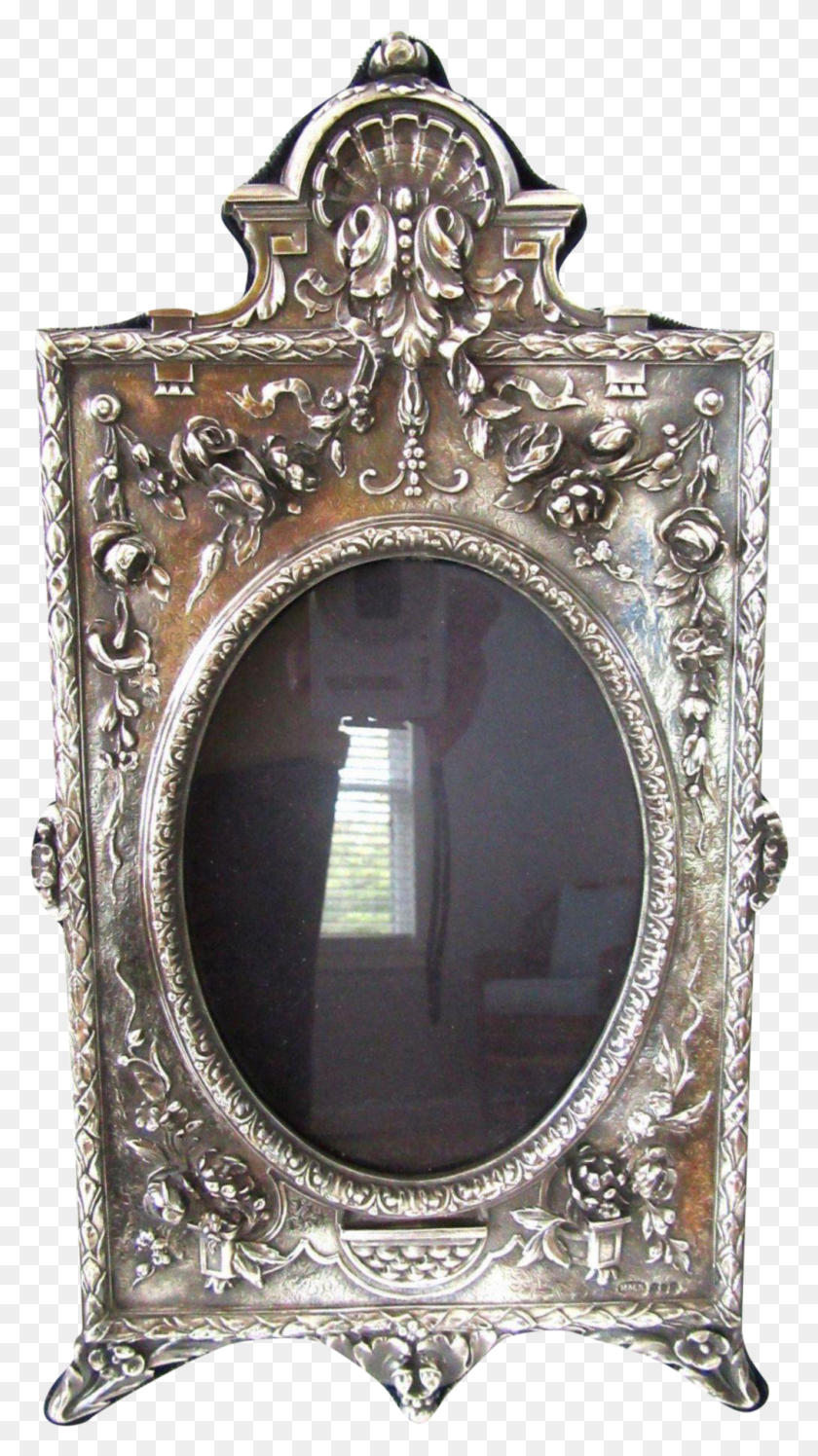 1009x1858 Large 12 Ornate English Sterling Silver Picture Frame Antique, Mirror, Clock Tower, Tower HD PNG Download