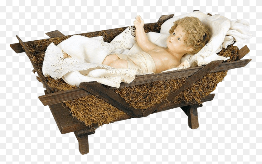 826x496 Large Antique French Convent Wax Baby Jesus Christ Cradle, Furniture HD PNG Download