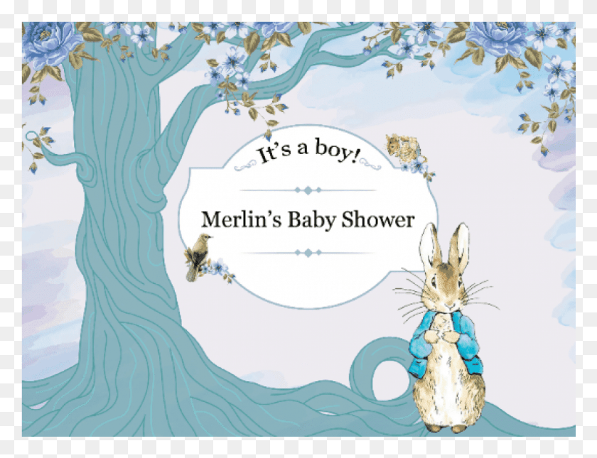 1001x751 Large Custom Rabbit Baby Shower Banner Baby Girl Illustration, Text, Graphics HD PNG Download