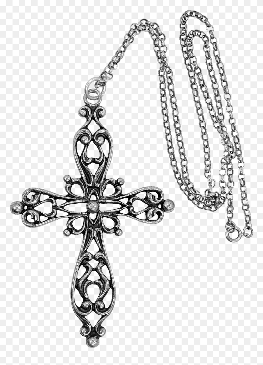 1320x1871 Large Danecraft Sterling Silver Filigree Cross Necklace Chain, Accessories, Accessory, Jewelry HD PNG Download