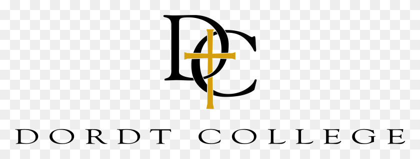 3741x1244 Large Dordt College Logo Transparent, Cross, Symbol, Crucifix HD PNG Download