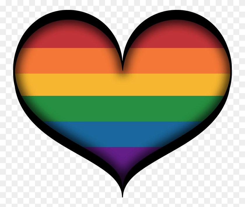 757x651 Large Gay Pride Heart In Lgbt Rainbow Colors With Black Black Gay Heart, Balloon, Ball, Hot Air Balloon HD PNG Download