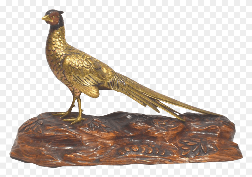 1029x697 Large Gilt Bronze Figure Of A Pheasant On The Original Bronze Sculpture, Bird, Animal, Vulture HD PNG Download