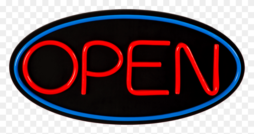 900x444 Large Led Open Sign With Remote Bd24 2 Circle, Neon, Light HD PNG Download