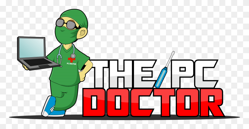 2964x1434 Large North West Pc Doctors Logo Cartoon, Green, Laptop, Pc HD PNG Download