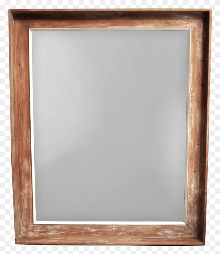 890x1040 Large Pine Framed Mirror With Traces Of Old Paint Picture Frame, Door HD PNG Download