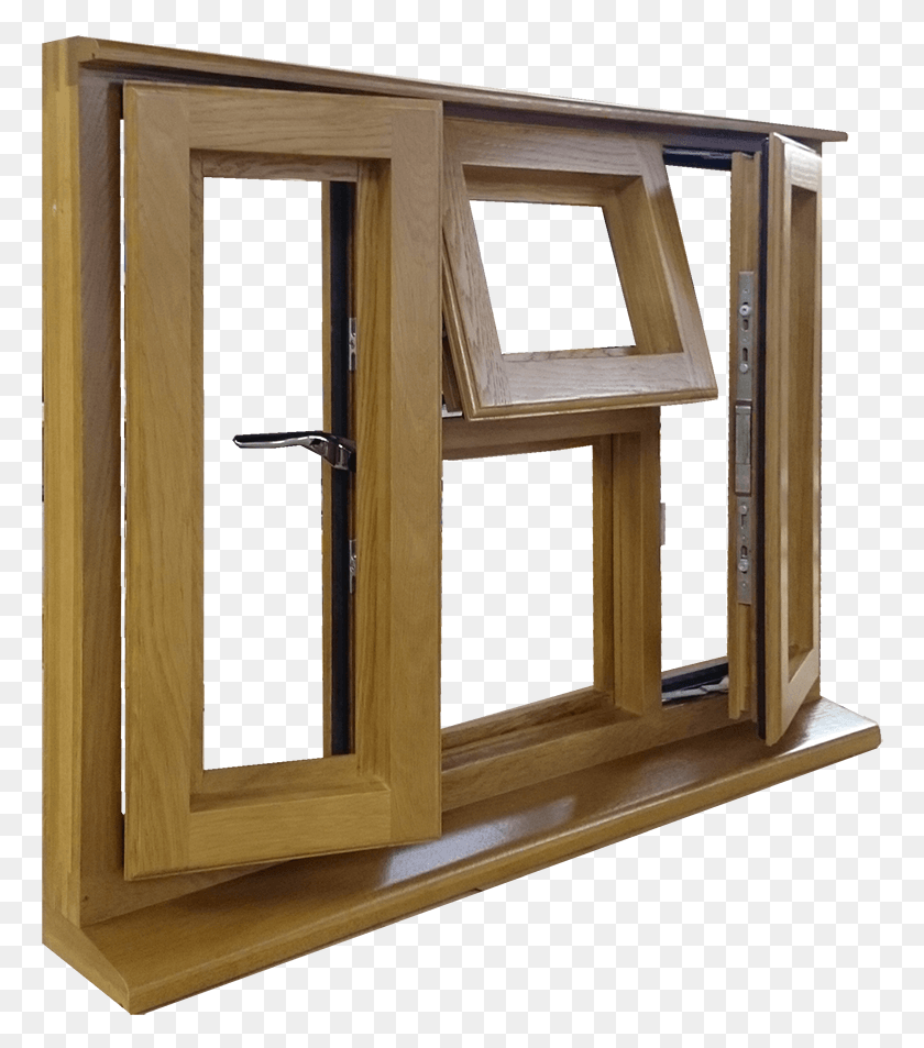766x893 Large Side Oak Window, Wood, Picture Window, Door HD PNG Download