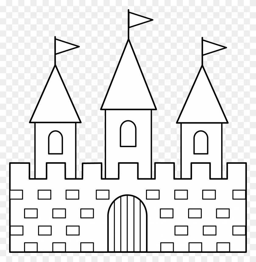 1084x1111 Large Size Of How To Draw An Easy Disney Castle Step Castle Clipart Black And White, Architecture, Building, Church HD PNG Download
