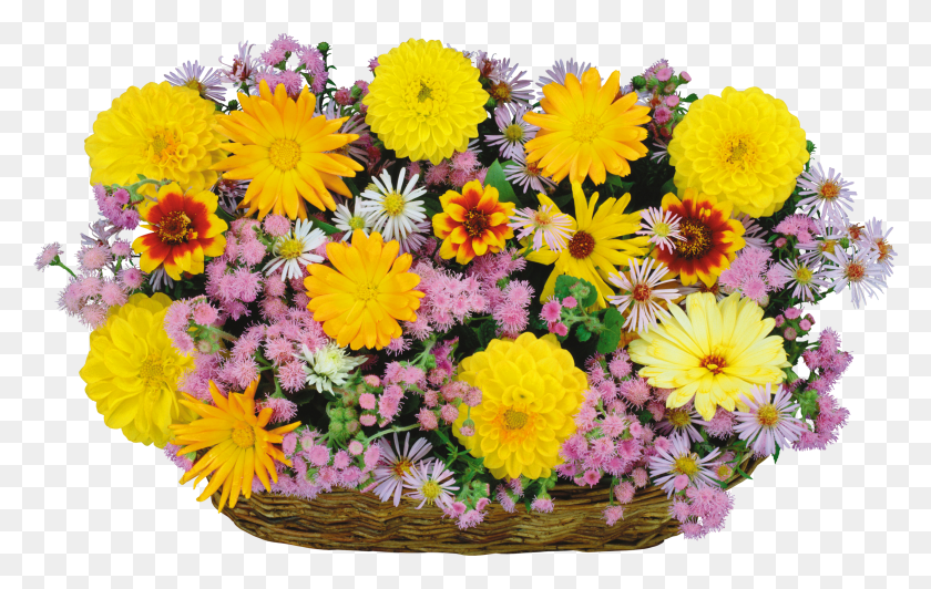 3000x1817 Large Transparent Flowers Basket Clipart Flowers Bouquet Images HD PNG Download