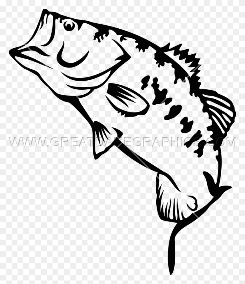 825x965 Largemouth Bass Black And White Largemouth Bass, Bow, Plant, Symbol HD PNG Download