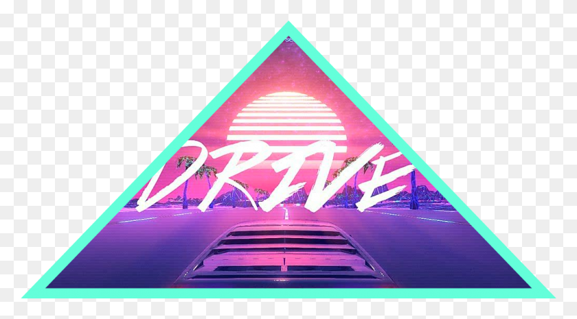 1027x534 Largest Collection Of Free To Edit Aestheic Stickers 80s Retro Wallpaper Iphone, Triangle, Light, Lighting HD PNG Download