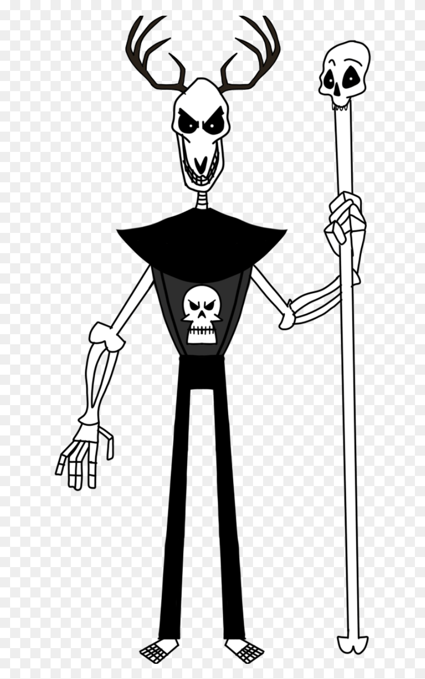 629x1281 Larry Bones Deer Head Skeleton Sorcerer Cartoon, Stencil, Symbol, Pirate HD PNG Download