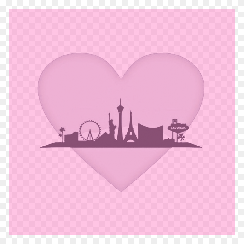 801x801 Las Vegas Skyline Silhouette, Purple, Heart HD PNG Download