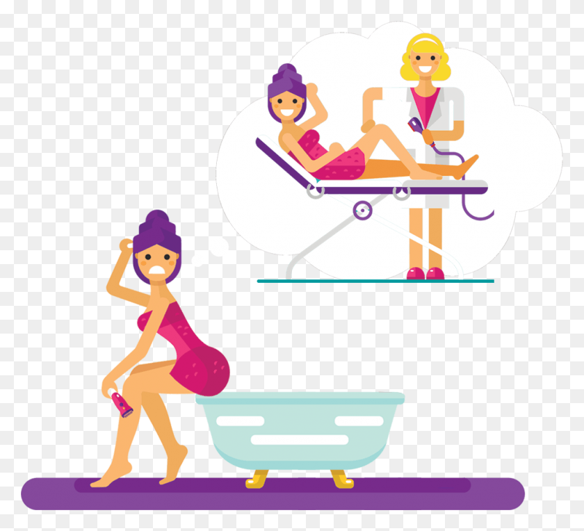 982x887 Laser Image Laser Hair Removal Cartoon, Person, Human, Female HD PNG Download