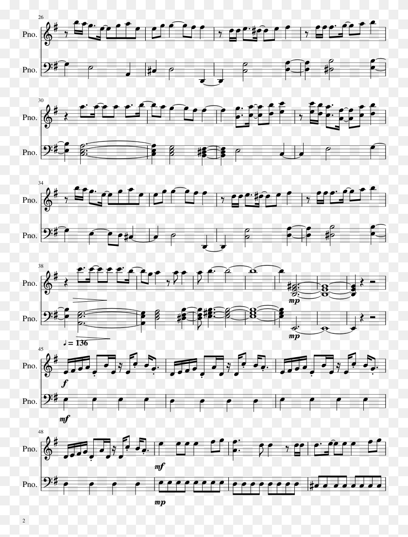 750x1045 Last Impression Sheet Music 2 Of 5 Pages Last Impression Piano Sheet, Gray, World Of Warcraft HD PNG Download