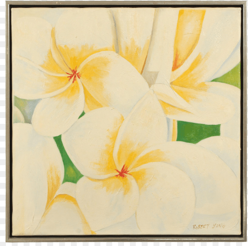 1644x1633 Late 20th C Acrylic Painting Of A Bouquet Of Plumeria Flowers By Robert Yong Frangipani, Art, Modern Art, Petal, Plant Transparent PNG