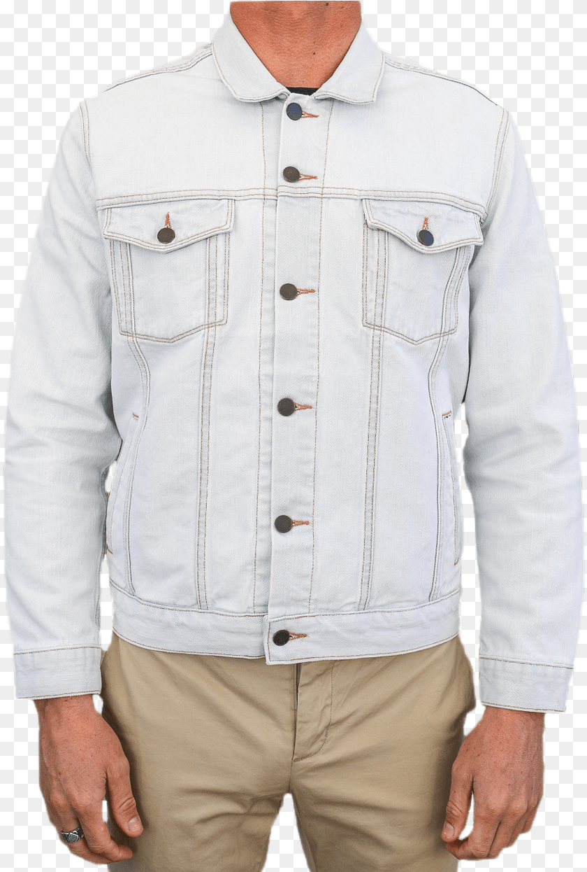 836x1246 Lateral Denim Jacket Bleach Pocket, Clothing, Coat, Long Sleeve, Shirt Sticker PNG