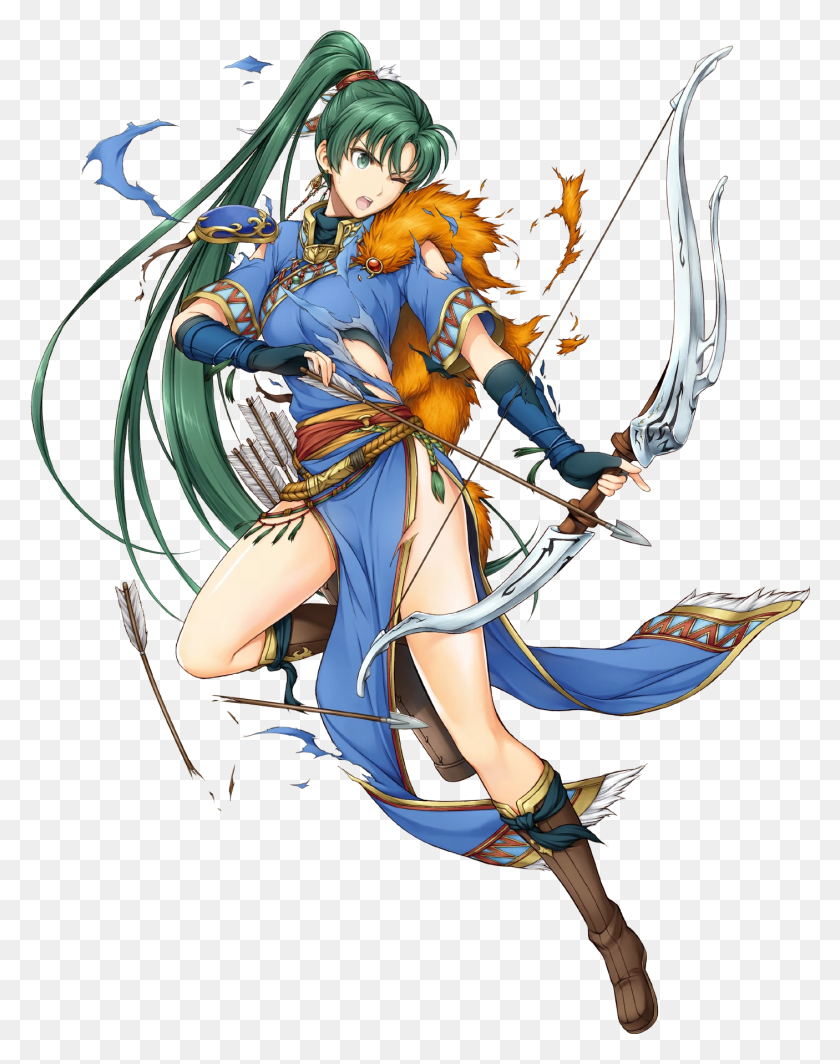 1406x1810 Latest 200228 Pixels Character Design References Fire Emblem Heroes Lyn, Person, Human, Archery HD PNG Download