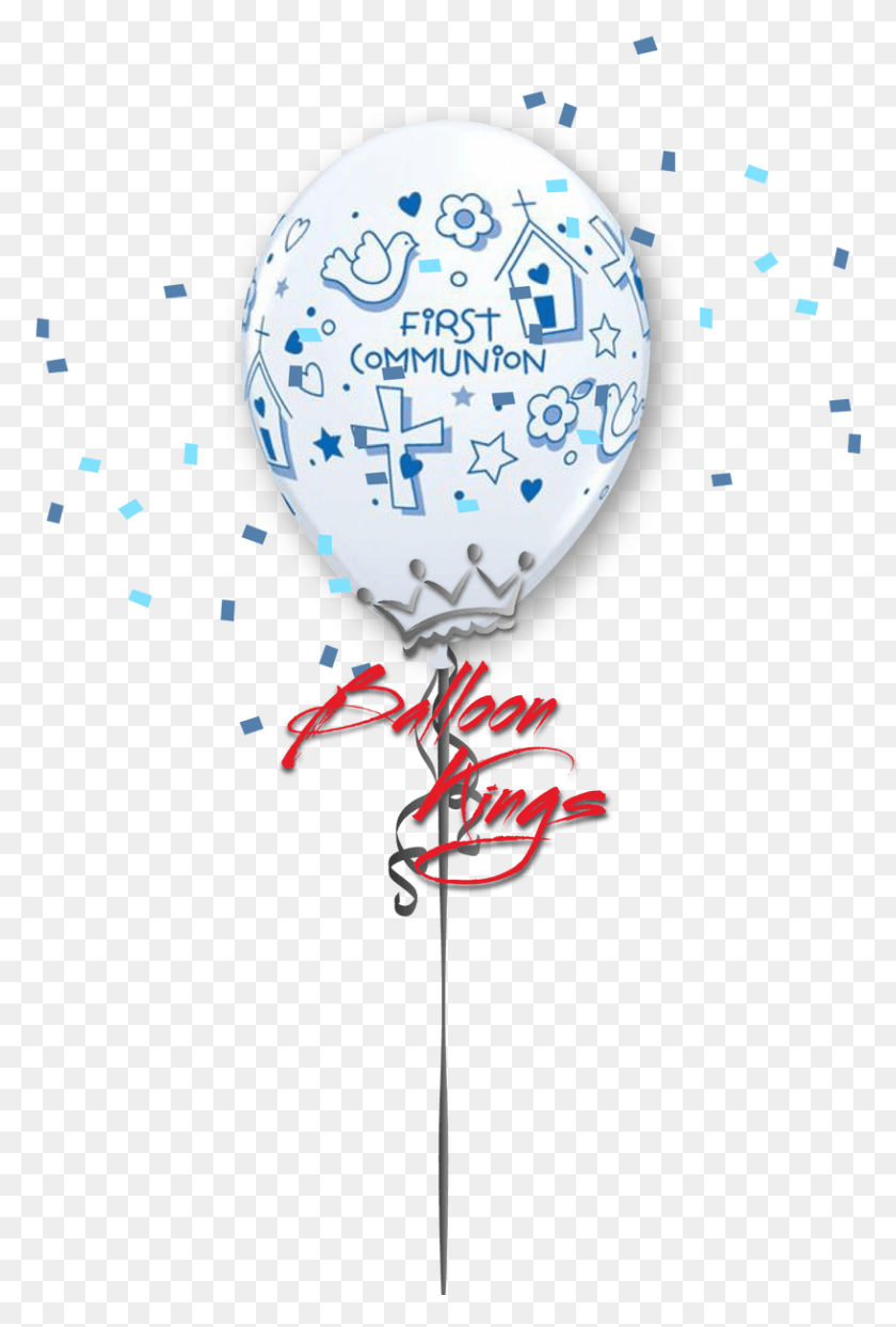 816x1238 Latex First Communion Blue, Ball, Glass, Balloon HD PNG Download