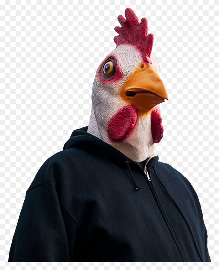 799x1000 Latex Full Head Mask When A Chicken Mask Isn39t Enough Cocky Chicken, Clothing, Apparel, Person HD PNG Download