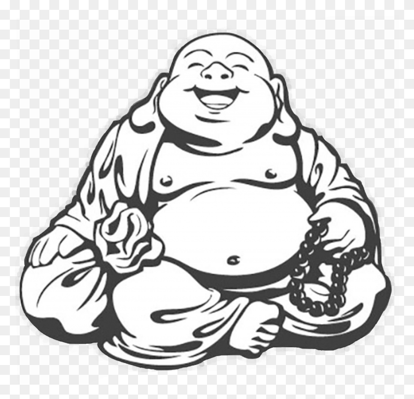 3495x3357 Laughing Buddha Drawing, Kneeling HD PNG Download